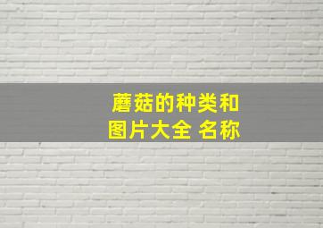 蘑菇的种类和图片大全 名称